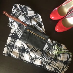 Charming Charlie Black Fake Leather Wristlet